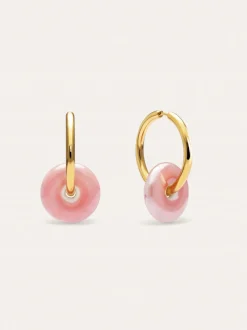 Pendientes Aro Carmen L Rosé Acero Baño Oro