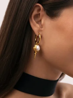 Pendientes Aro Carmen True Mar Acero Baño Oro