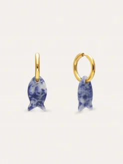 Pendientes Aro Carmen True Pez Acero Baño Oro