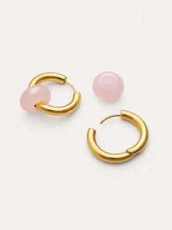 Pendientes Aro Carmen True Rose Acero Baño Oro