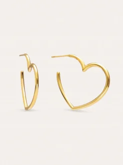 Pendientes Aro Cuore Acero Baño Oro