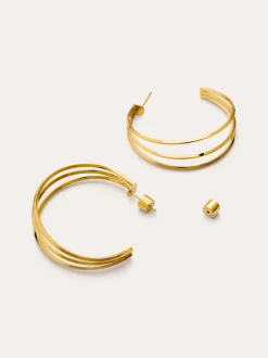 Pendientes Aro Eclipse Acero Baño Oro
