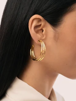 Pendientes Aro Eclipse Acero Baño Oro