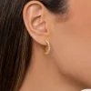 Pendientes Aro Estellar White Baño Oro