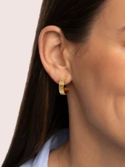 Pendientes Aro Gear Acero Baño Oro