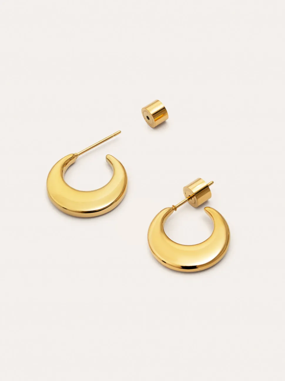Pendientes Aro Lunette Acero Baño Oro