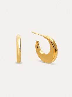 Pendientes Aro Lunette Acero Baño Oro