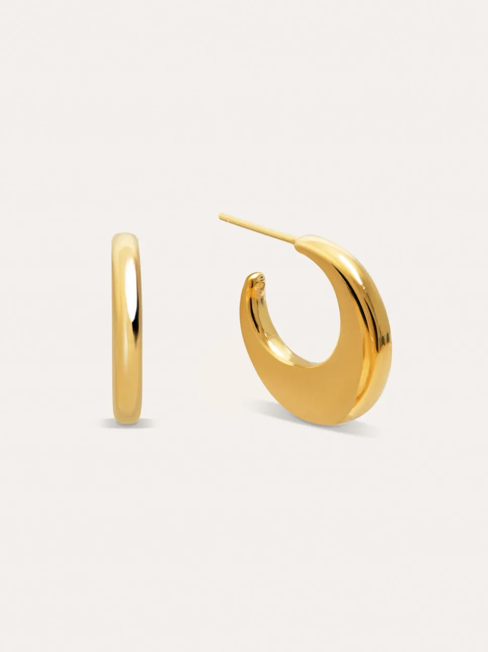 Pendientes Aro Lunette Acero Baño Oro
