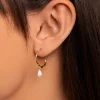 Pendientes Aro Menorca Pearl Baño Oro