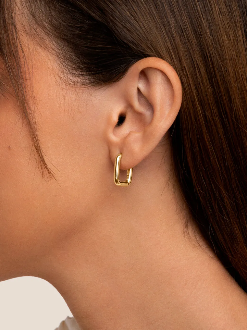 Pendientes Aro Mini Pipe Baño Oro