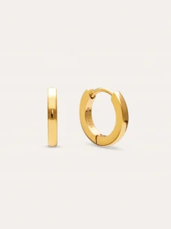 Pendientes Aro 10mm Acero Baño Oro
