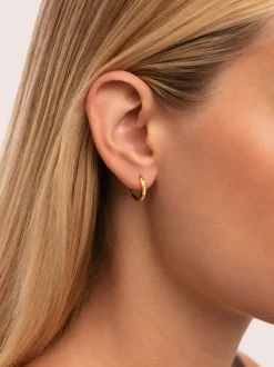 Pendientes Aro 10mm Acero Baño Oro