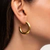 Pendientes Aro Mombasa Acero Baño Oro