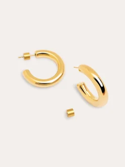 Pendientes Aro Mombasa Acero Baño Oro