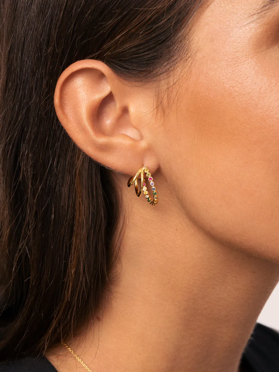 Pendientes Aro Orbit Baño Oro
