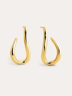 Pendientes Aro Organic Hook Acero Baño Oro