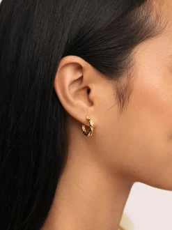 Pendientes Aro Organic River Acero Baño Oro