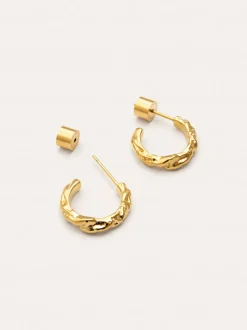 Pendientes Aro Organic River Acero Baño Oro