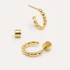 Pendientes Aro Pebble Spark Baño Oro