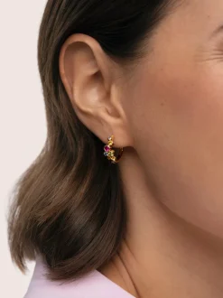 Pendientes Aro Rainbow Bubbles S Baño Oro