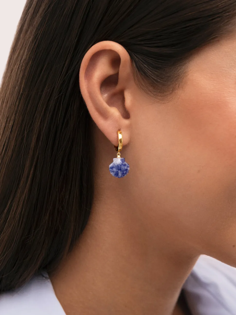 Pendientes Aro Santorini Stone Baño Oro