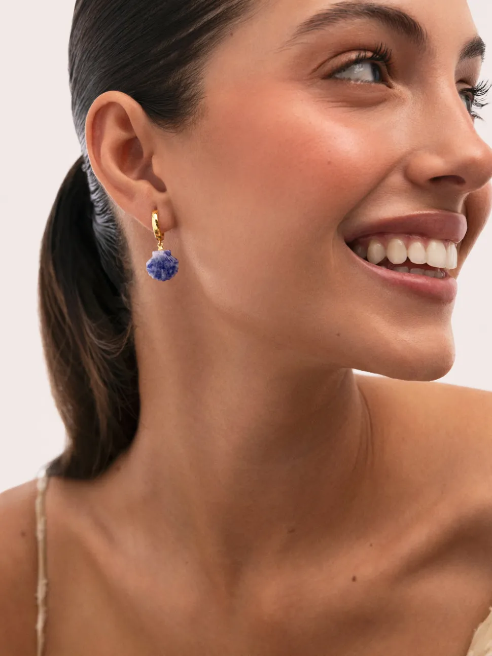 Pendientes Aro Santorini Stone Baño Oro