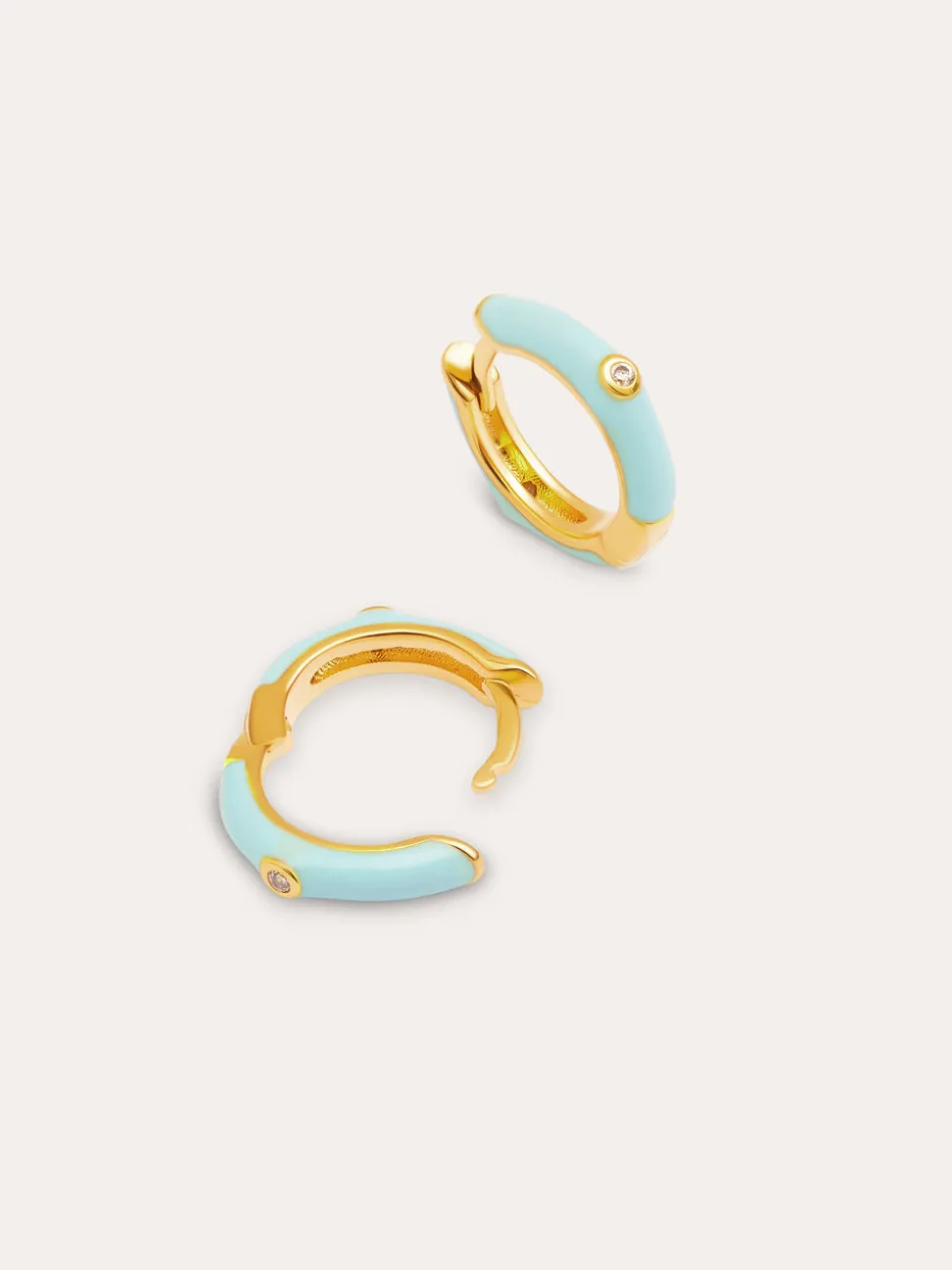 Pendientes Aro Spark Sky Enamel Baño Oro