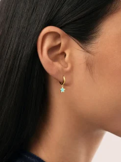 Pendientes Aro Star Sky Acero Baño Oro