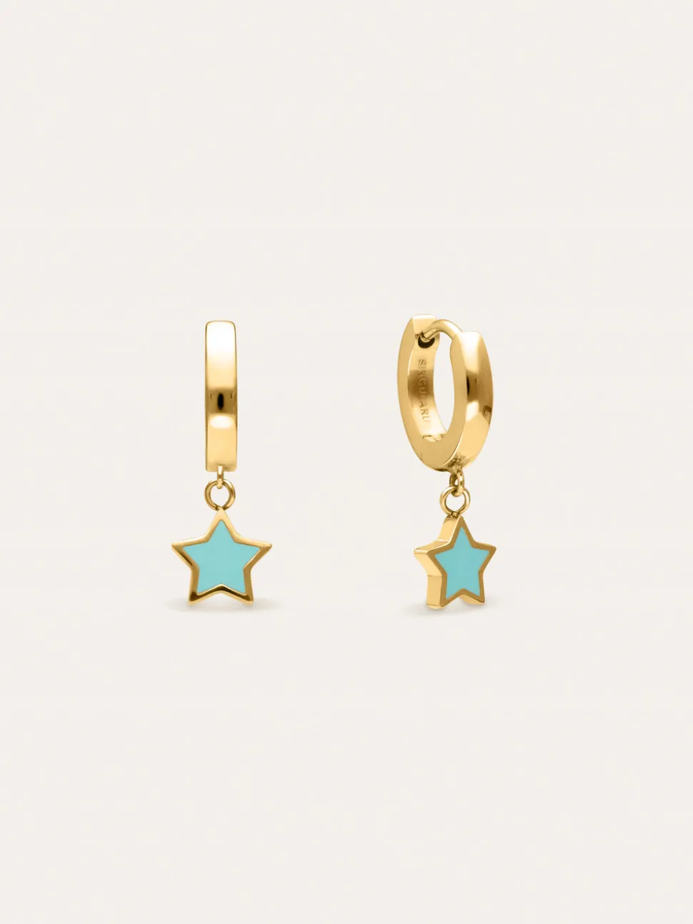 Pendientes Aro Star Sky Acero Baño Oro