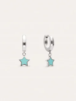 Pendientes Aro Star Sky Enamel Acero