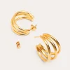 Pendientes Aro Triple Baño Oro
