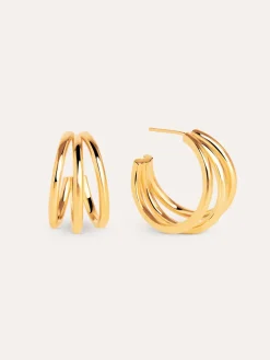Pendientes Aro Triple Baño Oro