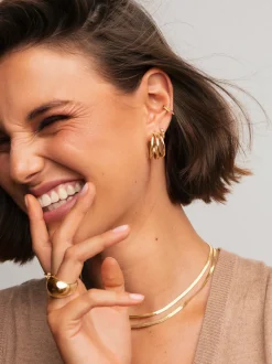Pendientes Aro Triple Baño Oro