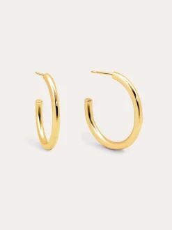 Pendientes Aro Tube Acero Baño Oro