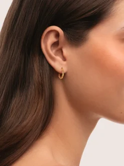 Pendientes Aro Twist Acero Baño Oro