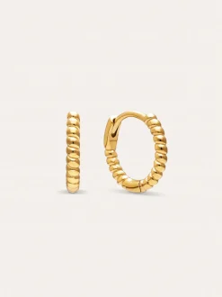 Pendientes Aro Twist Acero Baño Oro