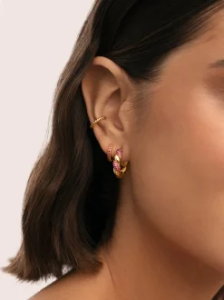 Pendientes Aro Twist Spark Baño Oro