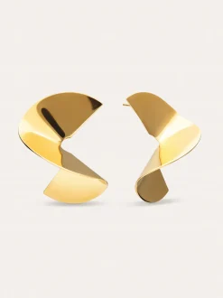 Pendientes Big Swirl Acero Baño Oro