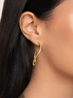 Pendientes Brisa Acero Baño Oro