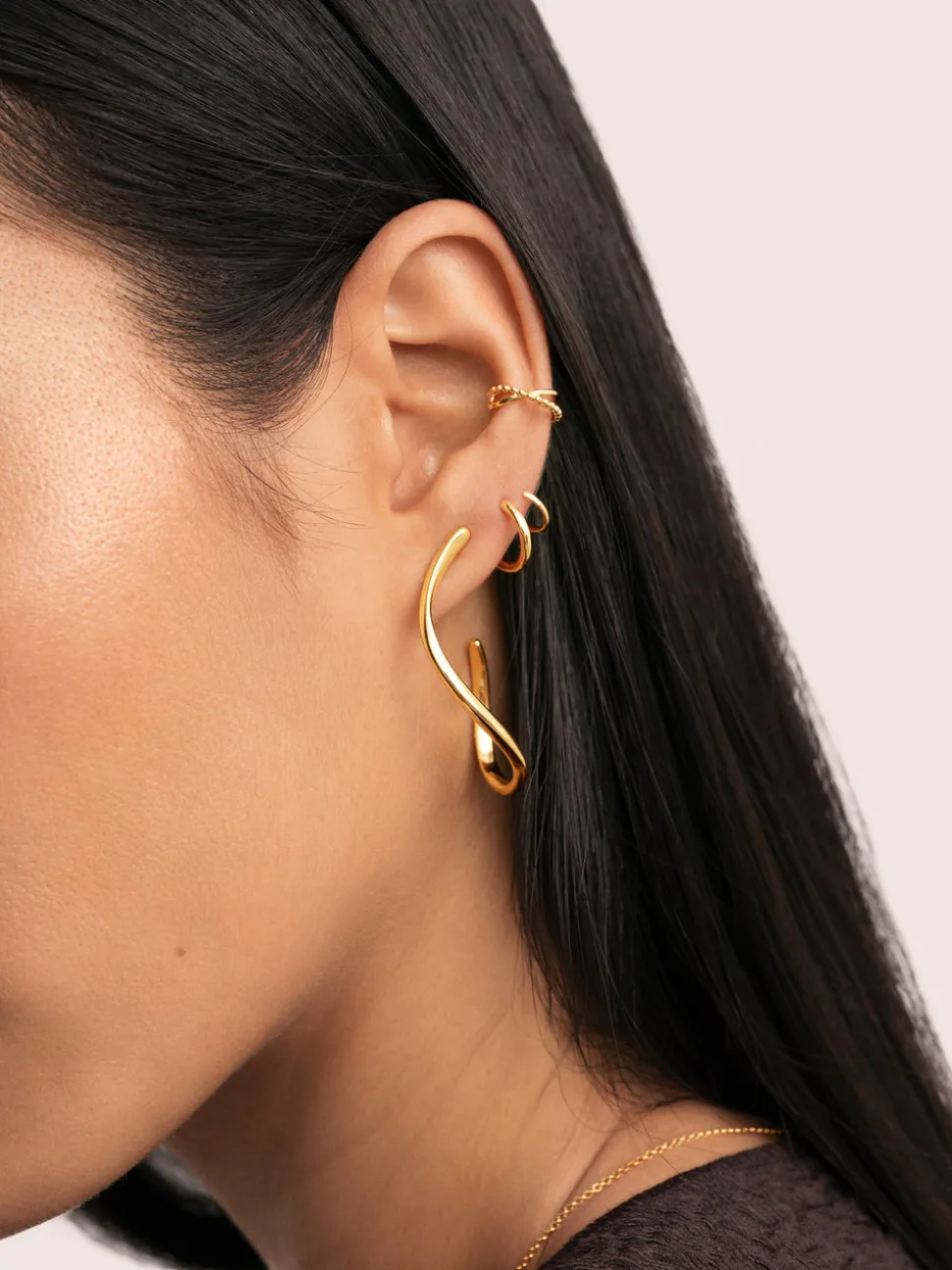 Pendientes Brisa Acero Baño Oro