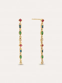 Pendientes Cascade Colors Baño Oro