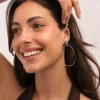 Pendientes Catalina Oval Acero Baño Oro