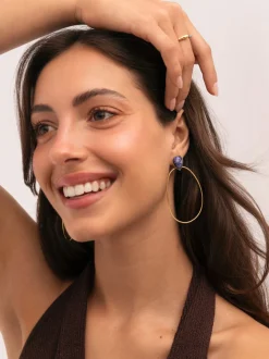 Pendientes Catalina Oval Acero Baño Oro
