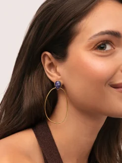 Pendientes Catalina Oval Acero Baño Oro