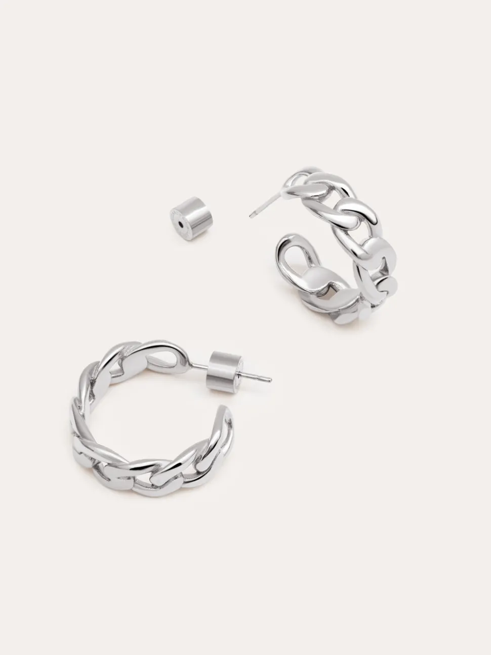 Pendientes Chunky Eslab贸n Acero