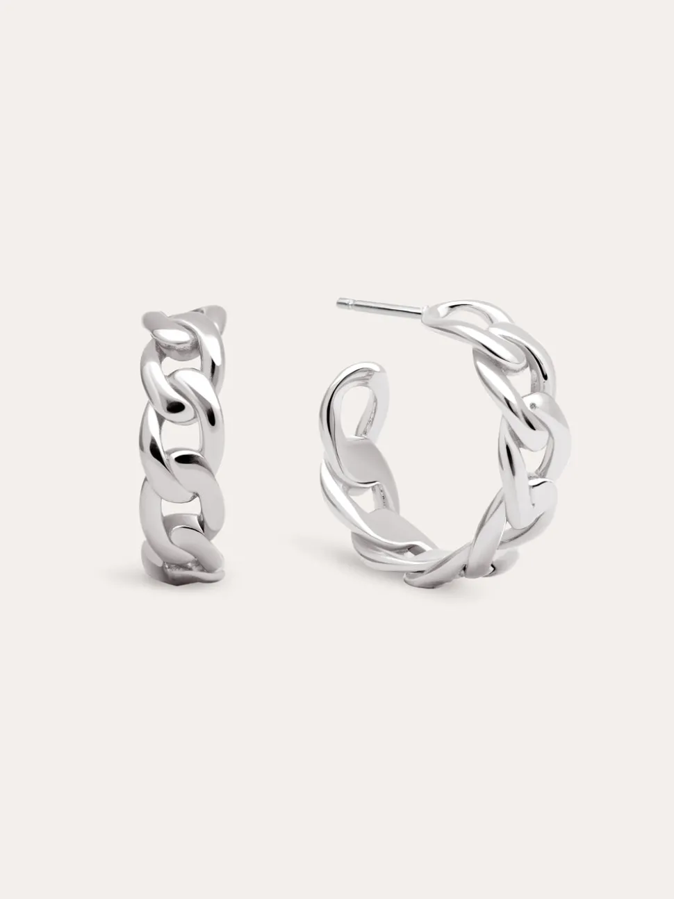 Pendientes Chunky Eslab贸n Acero