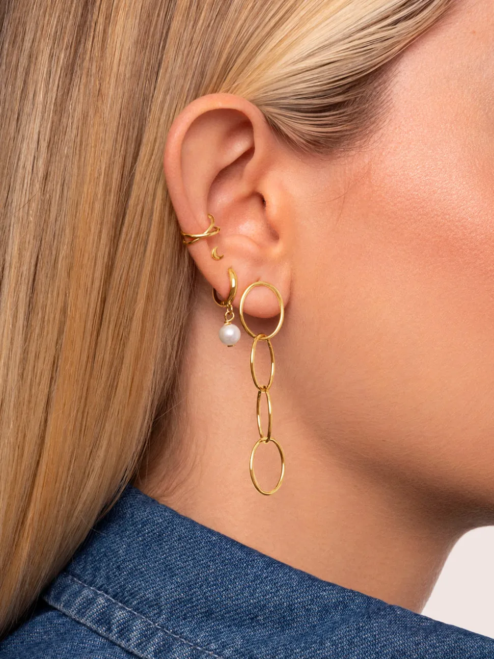 Pendientes Circles & Circles Baño Oro