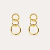 Pendientes Circles Twist Baño Oro
