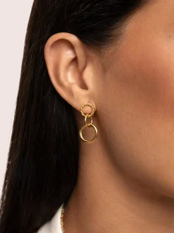 Pendientes Circles Twist Baño Oro