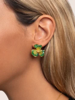 Pendientes Clover Baño Oro
